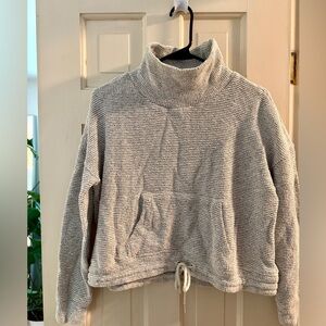 90 Degree By Reflex Textured Gray Turtleneck Sweater